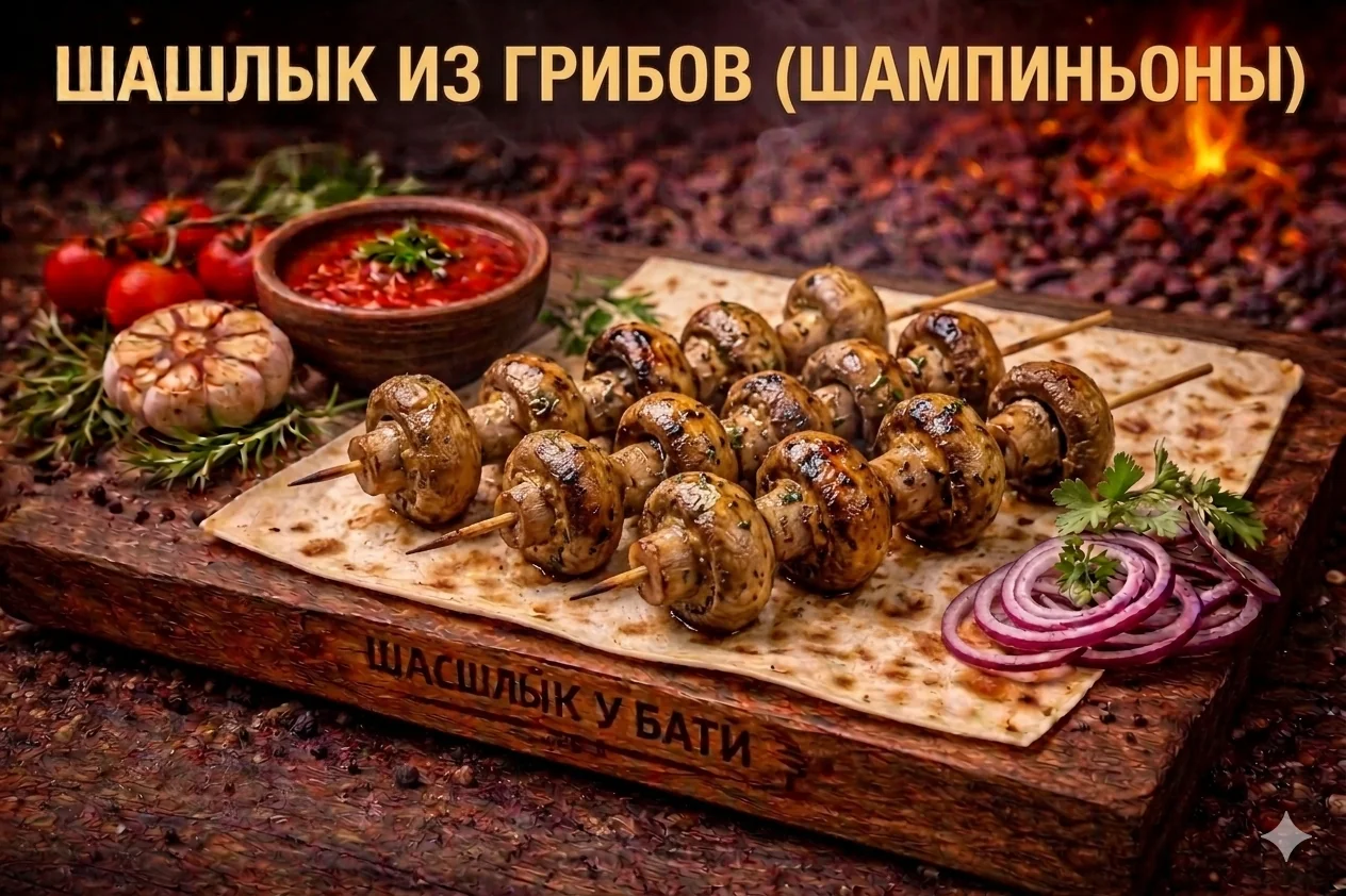 Шашлык из грибов (шампиньоны)